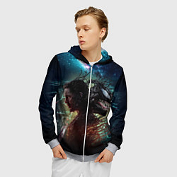 Толстовка 3D на молнии мужская Веном и Эдди, цвет: 3D-меланж — фото 2