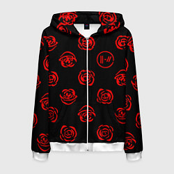 Мужская толстовка на молнии Twenty one pilots rose pattern