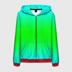 Толстовка 3D на молнии мужская Кислотный градиент текстура, цвет: 3D-красный