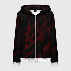 Мужская толстовка на молнии Красные точки на чёрном фоне