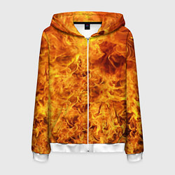 Толстовка 3D на молнии мужская Весь в огне, цвет: 3D-белый