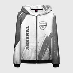 Толстовка 3D на молнии мужская Arsenal - white gradient вертикально, цвет: 3D-черный