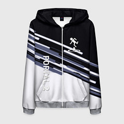 Толстовка 3D на молнии мужская Portal line geometry, цвет: 3D-меланж