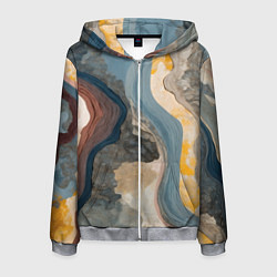 Мужская толстовка на молнии Флюид арт
