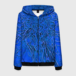 Толстовка 3D на молнии мужская Синий симбионт абстракция, цвет: 3D-черный