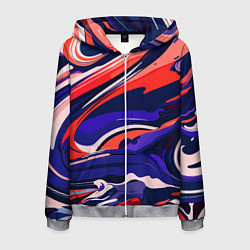 Толстовка 3D на молнии мужская Абстракция разводов разноцветная, цвет: 3D-меланж