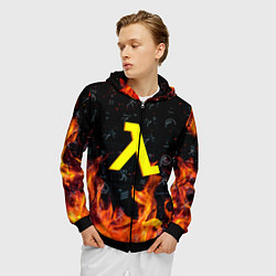 Толстовка 3D на молнии мужская Half life fere steel, цвет: 3D-черный — фото 2