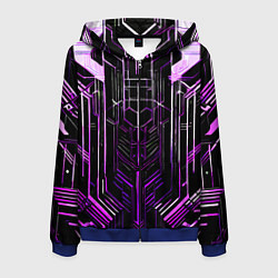 Мужская толстовка на молнии Purple lines on a black background