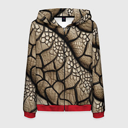 Толстовка 3D на молнии мужская Найди змею, цвет: 3D-красный