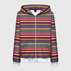 Толстовка 3D на молнии мужская Разноцветье, цвет: 3D-белый