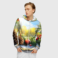 Толстовка 3D на молнии мужская Солнечный новый год, цвет: 3D-меланж — фото 2