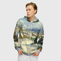 Толстовка 3D на молнии мужская Дух рождества, цвет: 3D-меланж — фото 2