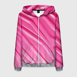 Толстовка 3D на молнии мужская Розовый пластик, цвет: 3D-меланж