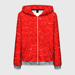Толстовка 3D на молнии мужская Огненный красный текстура, цвет: 3D-меланж
