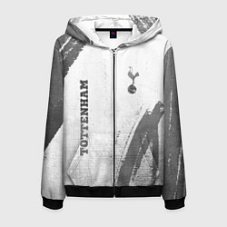 Толстовка 3D на молнии мужская Tottenham - white gradient вертикально, цвет: 3D-черный