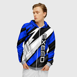 Толстовка 3D на молнии мужская Exeed - blue sport, цвет: 3D-меланж — фото 2