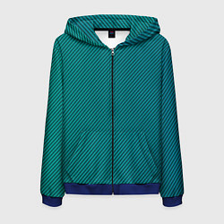 Толстовка 3D на молнии мужская Бирюзовый перелив, цвет: 3D-синий
