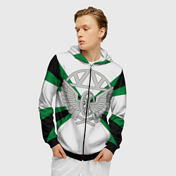 Толстовка 3D на молнии мужская Железнодорожные войска, цвет: 3D-черный — фото 2