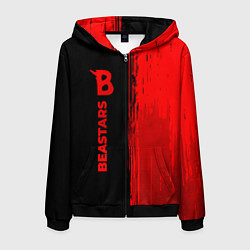 Мужская толстовка на молнии Beastars - red gradient по-вертикали