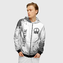 Толстовка 3D на молнии мужская Babymetal - white gradient вертикально, цвет: 3D-черный — фото 2