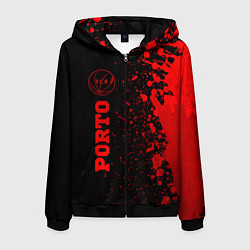 Мужская толстовка на молнии Porto - red gradient по-вертикали