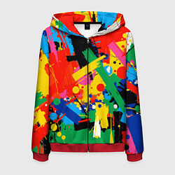 Толстовка 3D на молнии мужская Абстрактная графика, цвет: 3D-красный