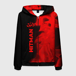 Мужская толстовка на молнии Hitman - red gradient по-вертикали