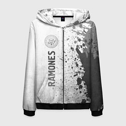 Толстовка 3D на молнии мужская Ramones - white gradient по-вертикали, цвет: 3D-черный