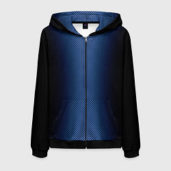 Мужская толстовка на молнии Чёрно-синий градиент по центру текстура