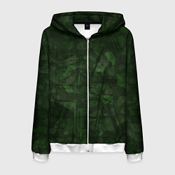 Толстовка 3D на молнии мужская Абстракция - strange camouflage, цвет: 3D-белый