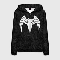 Мужская толстовка на молнии Знак венома с текстурой симбиота