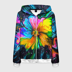 Мужская толстовка на молнии Большой цветок - яркие краски