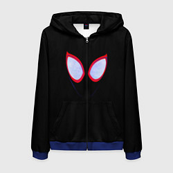 Толстовка 3D на молнии мужская Человек паук глаза, цвет: 3D-синий
