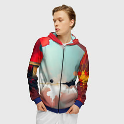 Толстовка 3D на молнии мужская Сюрреалистичная абстракция, цвет: 3D-синий — фото 2