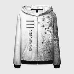 Толстовка 3D на молнии мужская OneRepublic - white gradient по-вертикали, цвет: 3D-черный