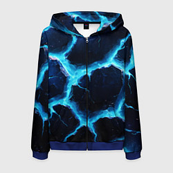 Мужская толстовка на молнии Голубая потертая текстура с разломом