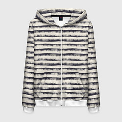 Толстовка 3D на молнии мужская Тёмные полосы на светлом, цвет: 3D-белый