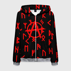 Толстовка 3D на молнии мужская Анархия символы, цвет: 3D-меланж