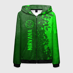 Мужская толстовка на молнии Nirvana - green gradient по-вертикали