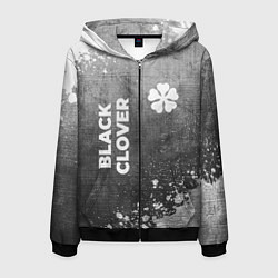 Толстовка 3D на молнии мужская Black Clover - grey gradient вертикально, цвет: 3D-черный