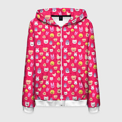 Толстовка 3D на молнии мужская Skzoo pattern pink, цвет: 3D-белый