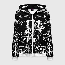 Мужская толстовка на молнии Monster energy белые штрихи краско