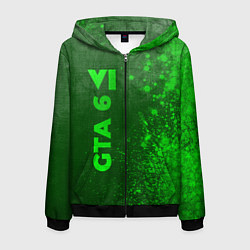 Мужская толстовка на молнии GTA 6 - green gradient по-вертикали