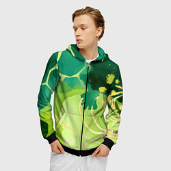 Толстовка 3D на молнии мужская Вдохновленный природой, цвет: 3D-черный — фото 2