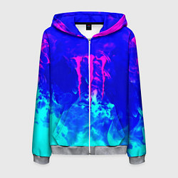 Мужская толстовка на молнии Monster energy дым неоновый