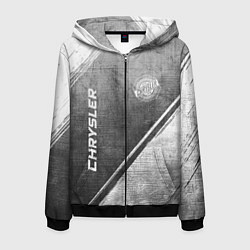 Толстовка 3D на молнии мужская Chrysler - grey gradient вертикально, цвет: 3D-черный