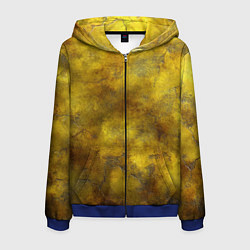 Толстовка 3D на молнии мужская Золотая ржавая текстура, цвет: 3D-синий