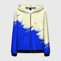 Толстовка 3D на молнии мужская Color blue white, цвет: 3D-черный