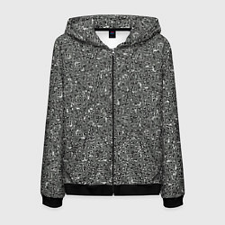 Мужская толстовка на молнии Чёрно-белый искажённый узор