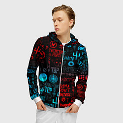Толстовка 3D на молнии мужская Twenty one pilots rock pattern, цвет: 3D-белый — фото 2